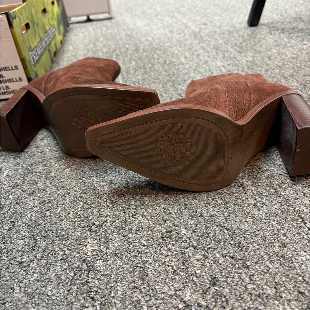 Vince Camuto Brown Suede Ankle Booties - Picture 4 of 6